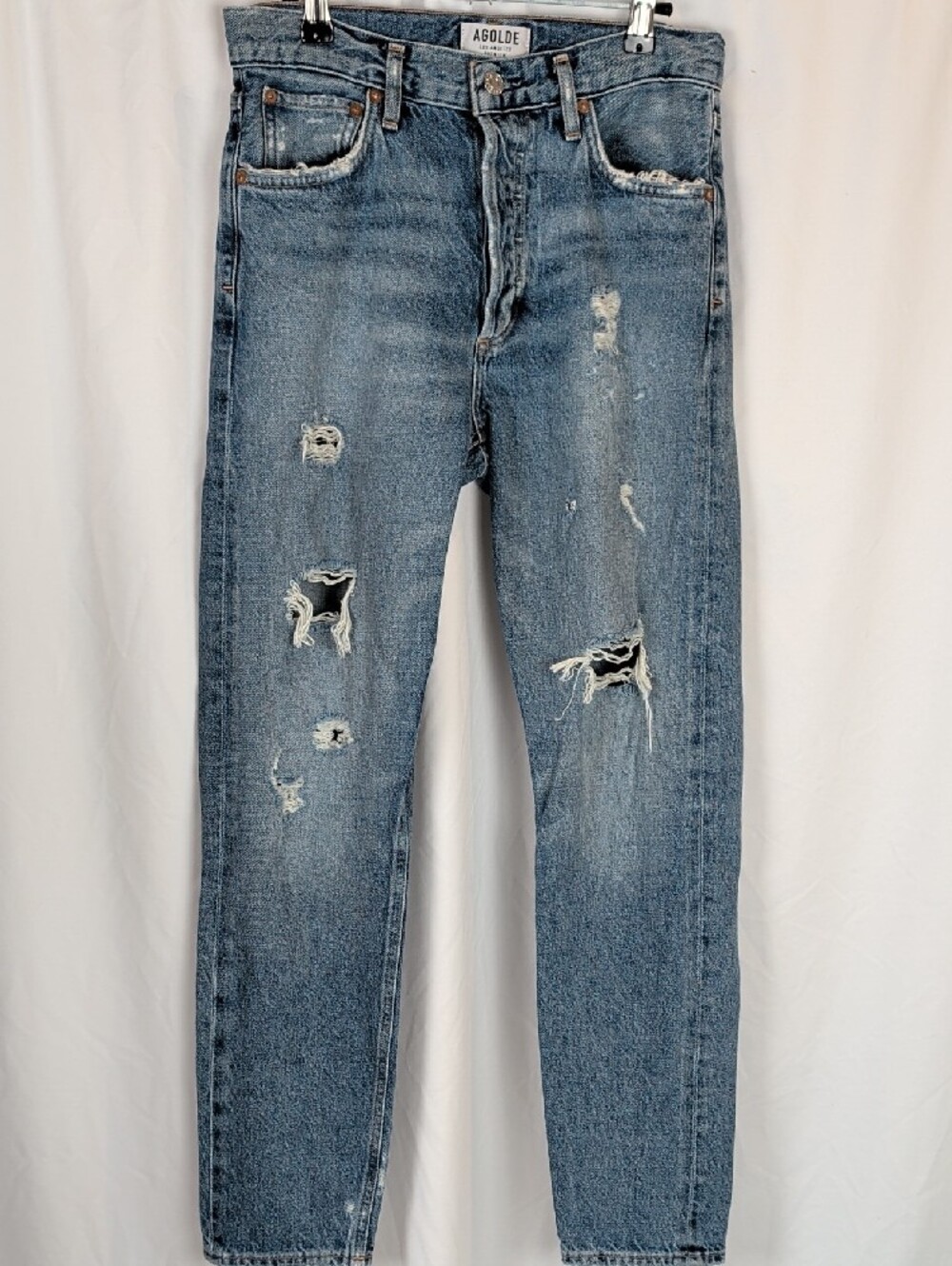 AGOLDE 90s Pinch Waist High Rise Distressed Straight Jeans Size 25 NWOT